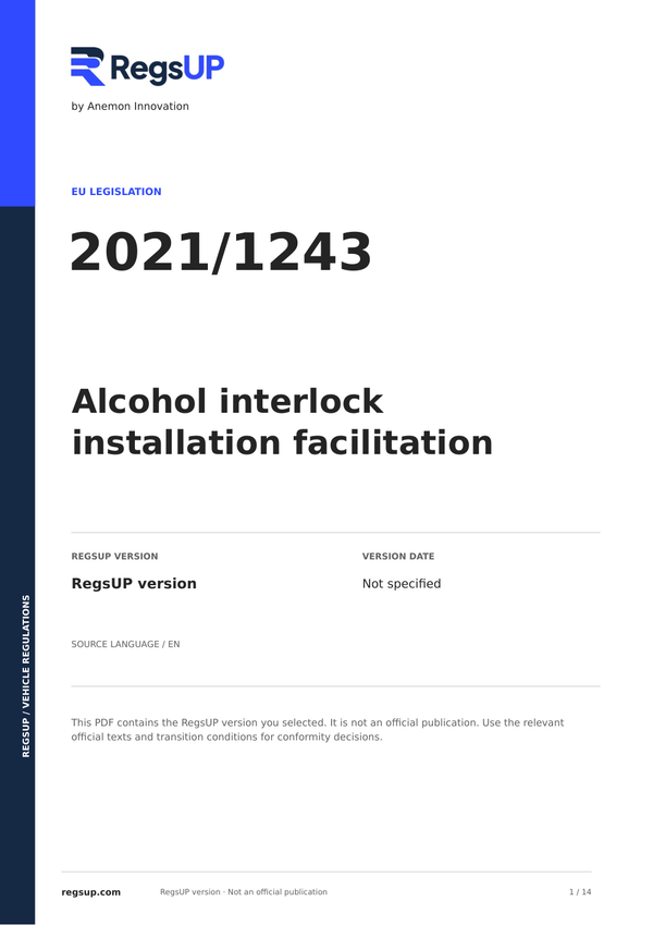 Regulation (EU) 2021/1243 — Alcohol Interlock Installation | English PDF
