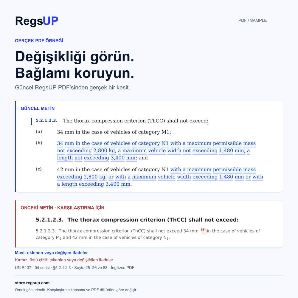 Gerçek UN R137 PDF değişiklik örneğini büyüt