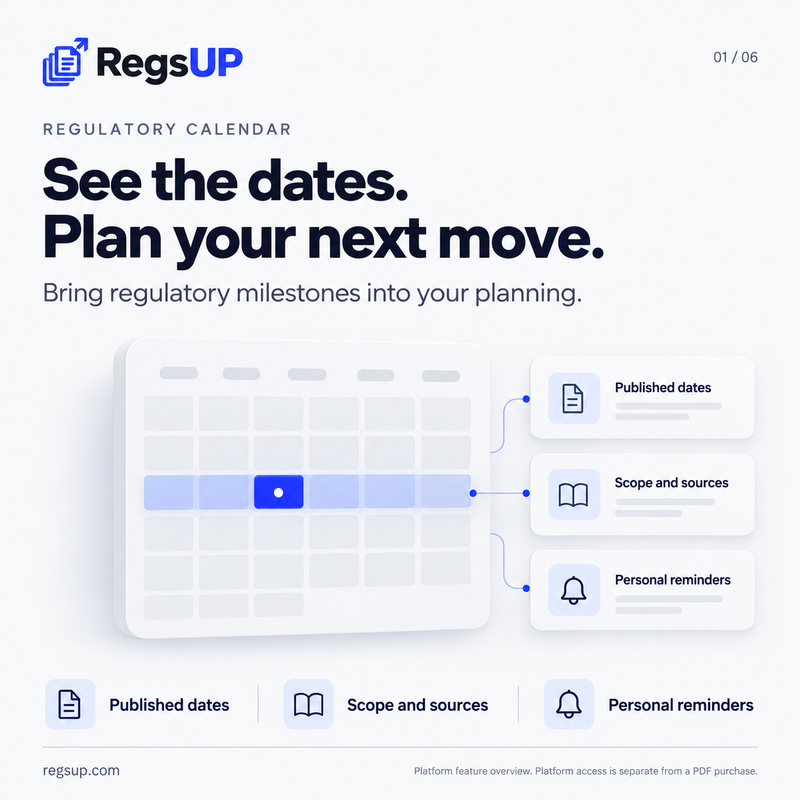 Regulatory calendar