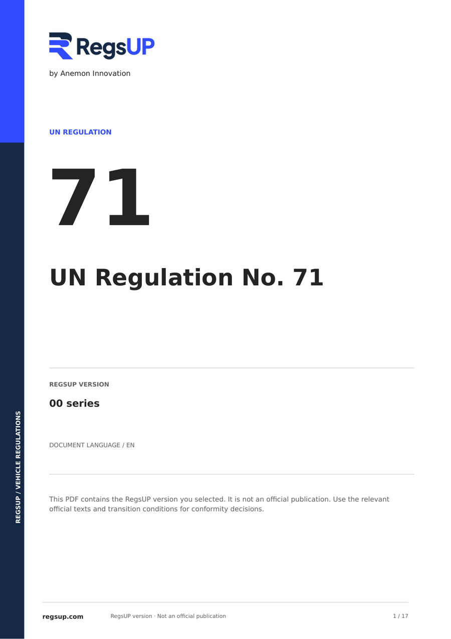 UN ECE R71 — Agricultural Tractor Field of Vision · 00 | English PDF