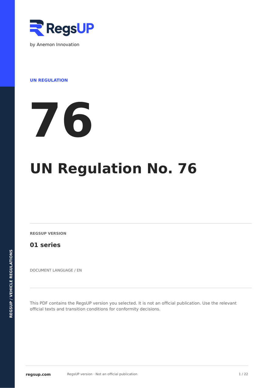 UN ECE R76 — Moped Headlamps · 01 | English PDF