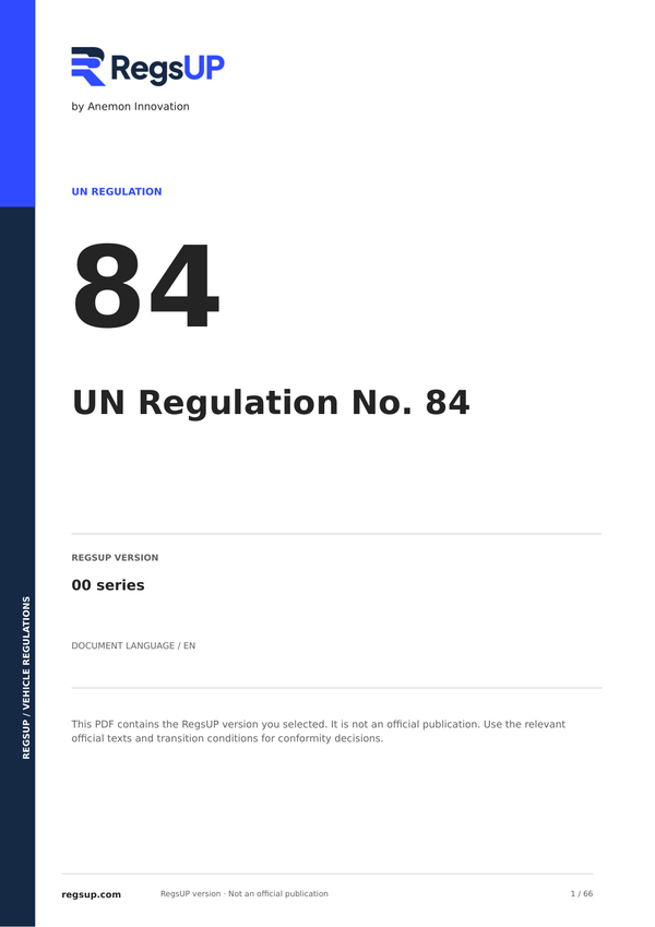 UN ECE R84 — Vehicle Fuel Consumption Measurement · 00 | English PDF