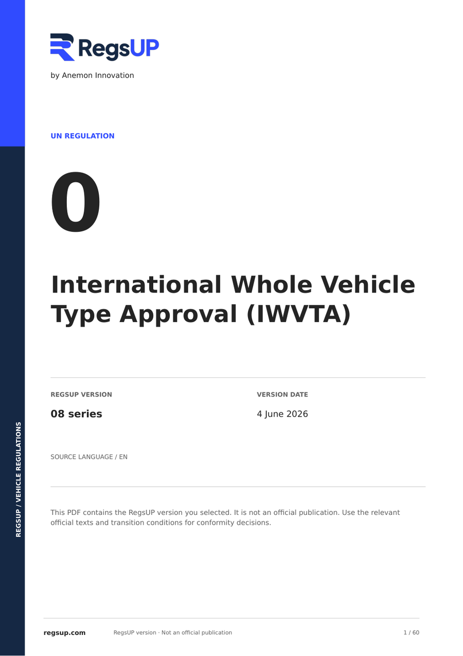 UN ECE R0 — International Whole Vehicle Type Approval (IWVTA) · 08 | English PDF