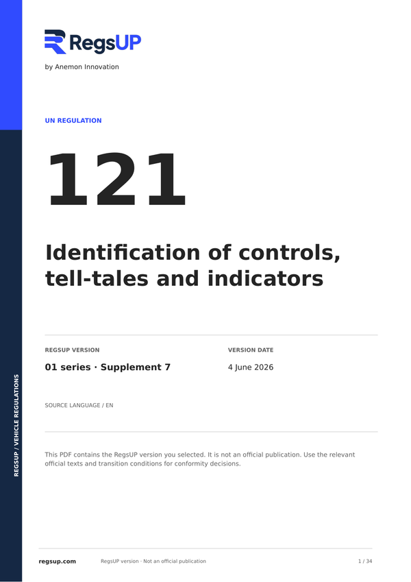 UN ECE R121 — Controls, Tell-Tales and Indicators · 01/S7 | English PDF
