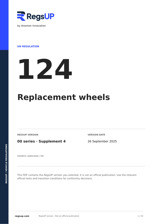 UN ECE R124 — Replacement Wheels · 00/S4 | English PDF
