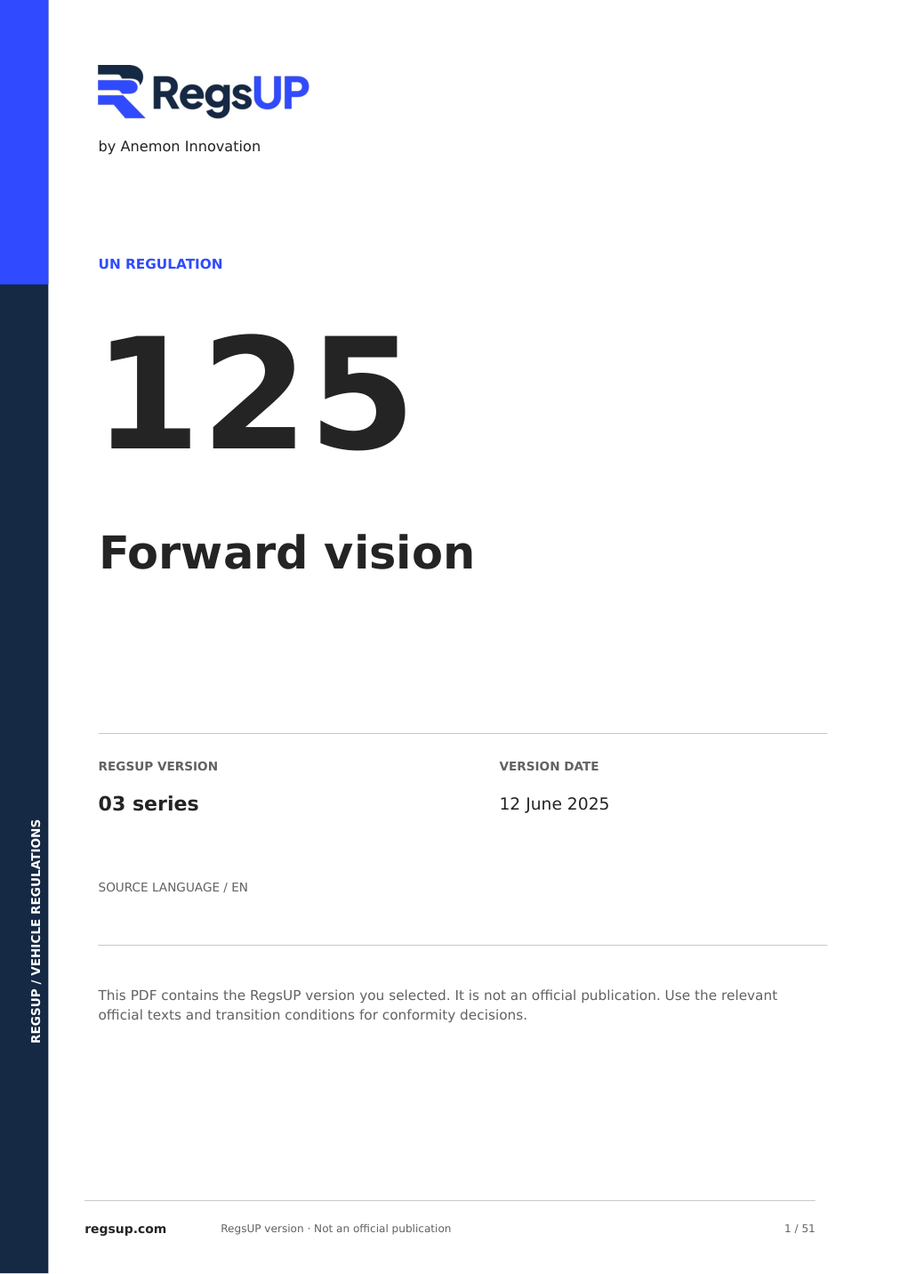UN ECE R125 — Driver Forward Vision · 03 | English PDF