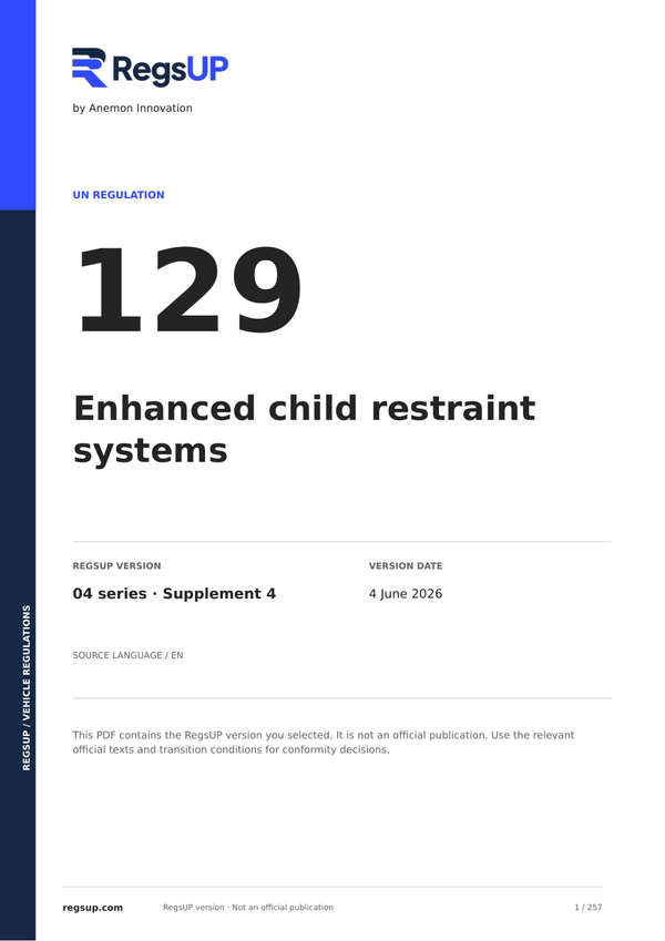 UN ECE R129 — Enhanced Child Restraint Systems · 04/S4 | English PDF