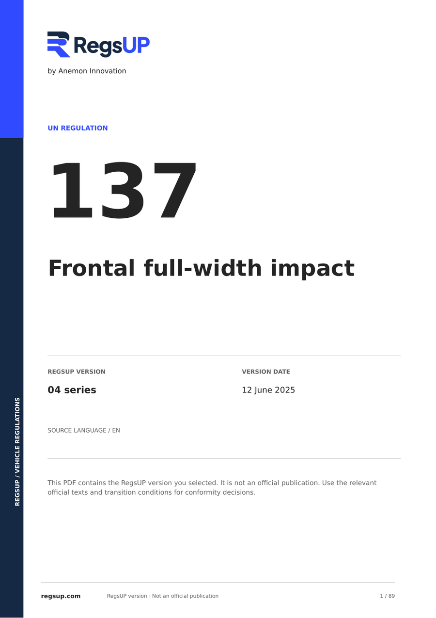UN ECE R137 — Impacto frontal de anchura completa · 04 | PDF en inglés