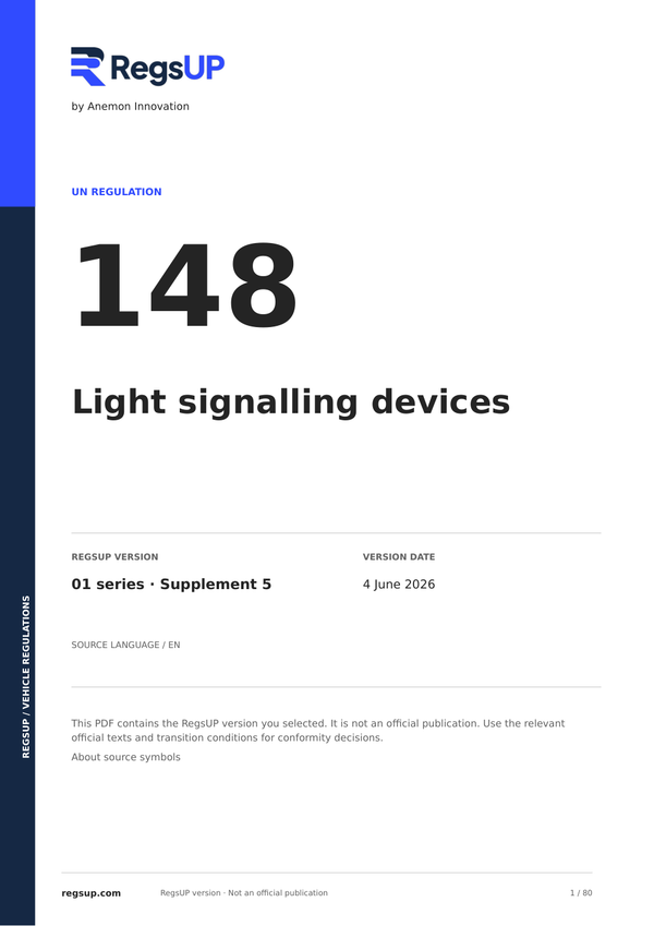 UN ECE R148 — Light Signalling Devices · 01/S5 | English PDF