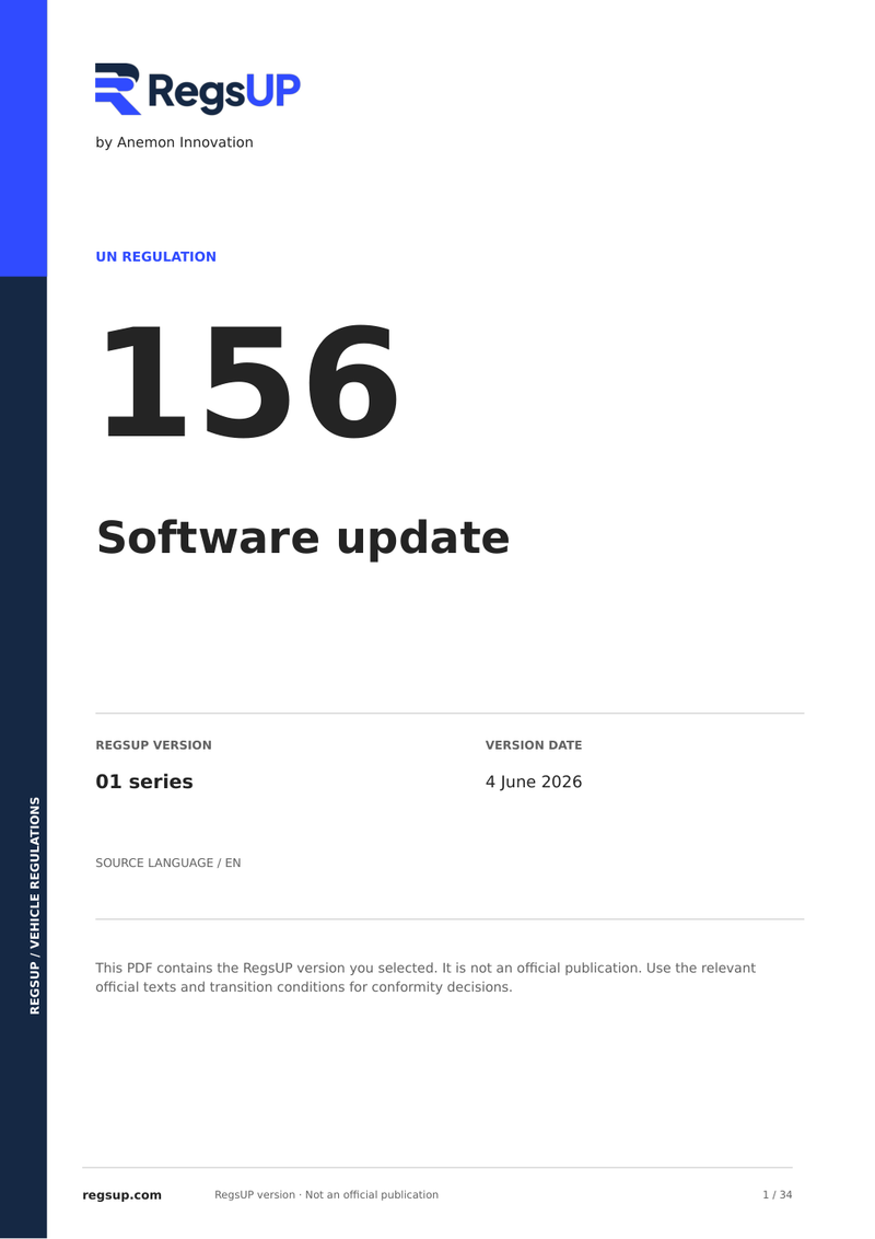 UN ECE R156 — Softwareaktualisierungen und SUMS · 01 | PDF auf Englisch