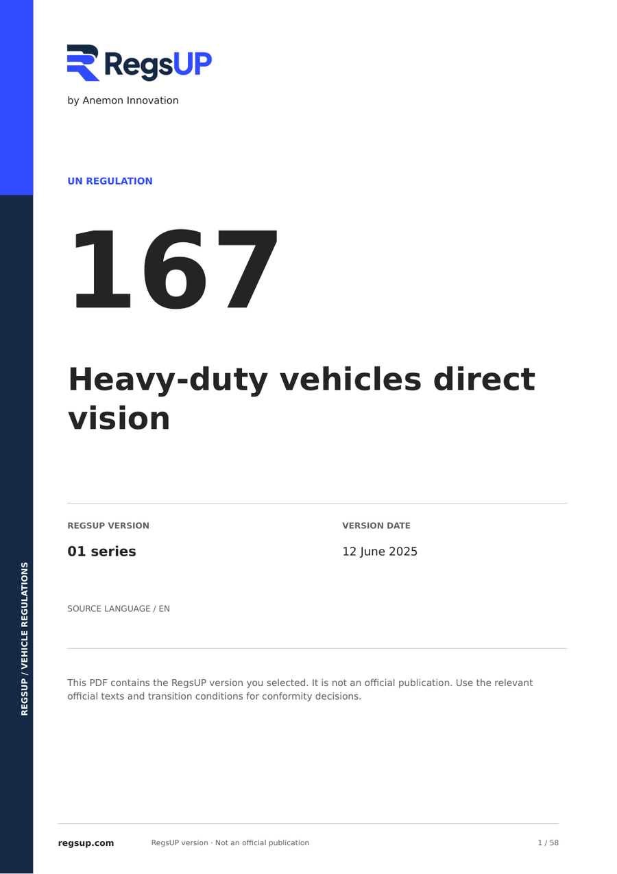 UN ECE R167 — Heavy-Duty Vehicle Direct Vision · 01 | English PDF