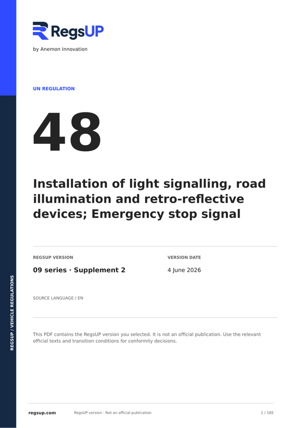 UN ECE R48 — Lighting and Light-Signalling Installation · 09/S2 | English PDF