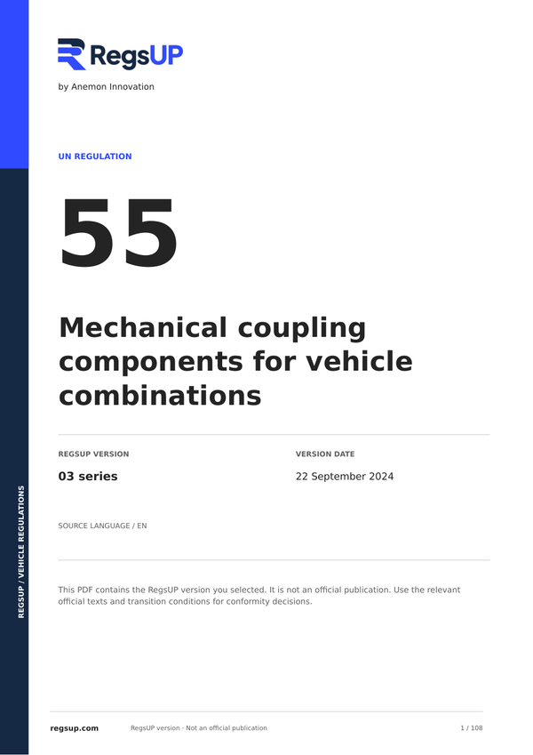 UN ECE R55 — Mechanical Coupling Components · 03 | English PDF