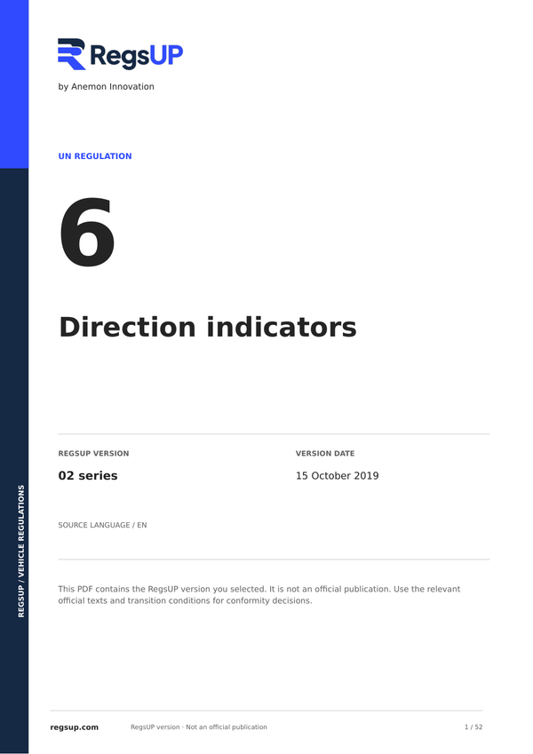 UN ECE R6 — Direction Indicators · 02 | English PDF
