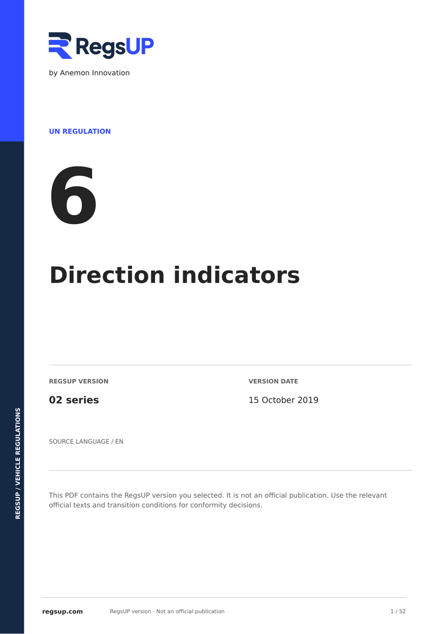 UN ECE R6 — Direction Indicators · 02 | English PDF