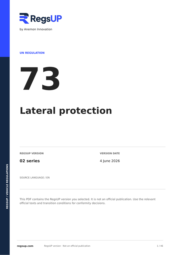 UN ECE R73 — Lateral Protection · 02 | English PDF