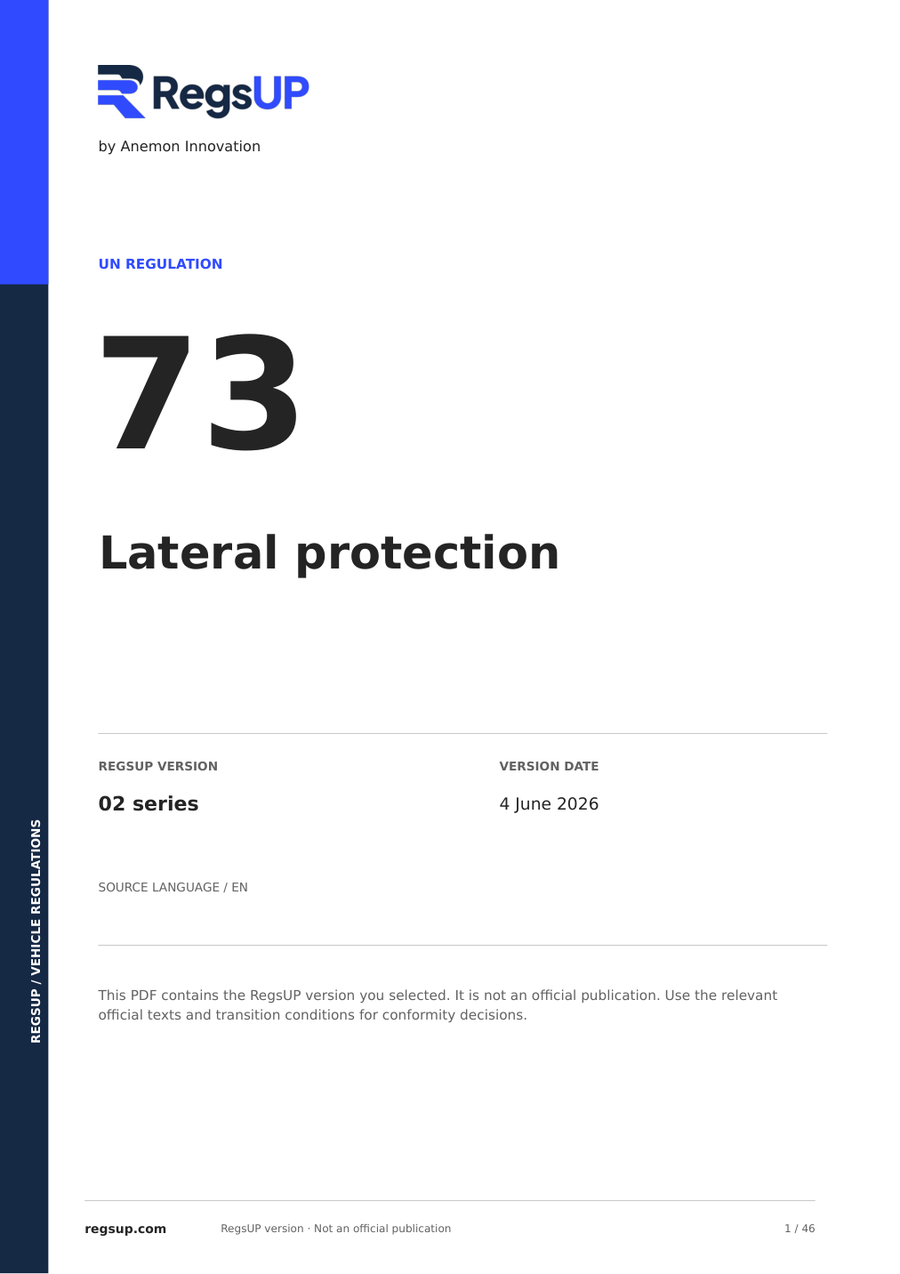 UN ECE R73 — Lateral Protection · 02 | English PDF
