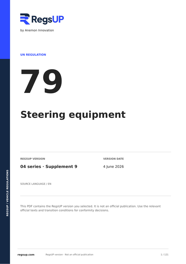 UN ECE R79 — Steering Equipment · 04/S9 | English PDF