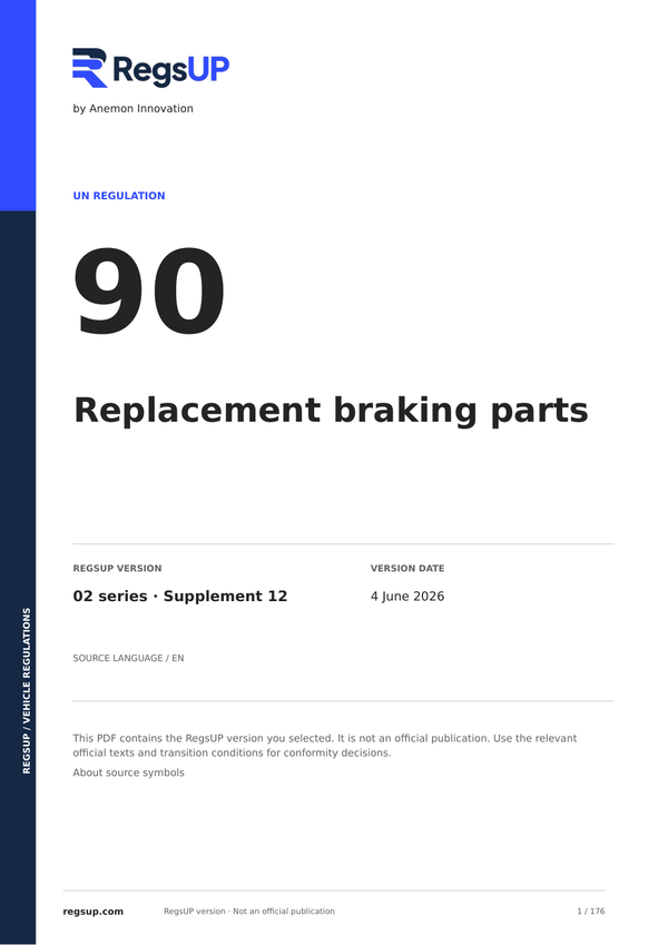 UN ECE R90 — Replacement Brake Components · 02/S12 | English PDF