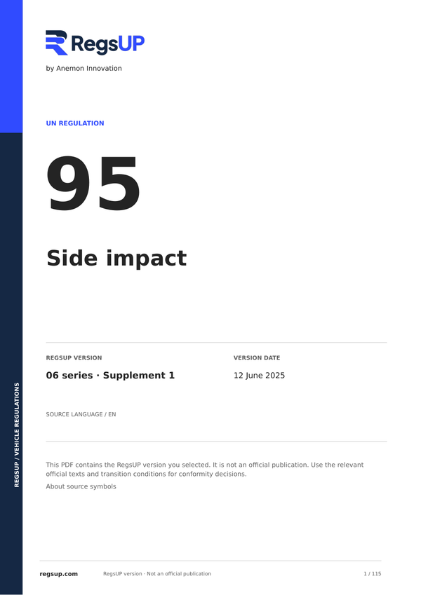 UN ECE R95 — Side Impact Protection · 06/S1 | English PDF